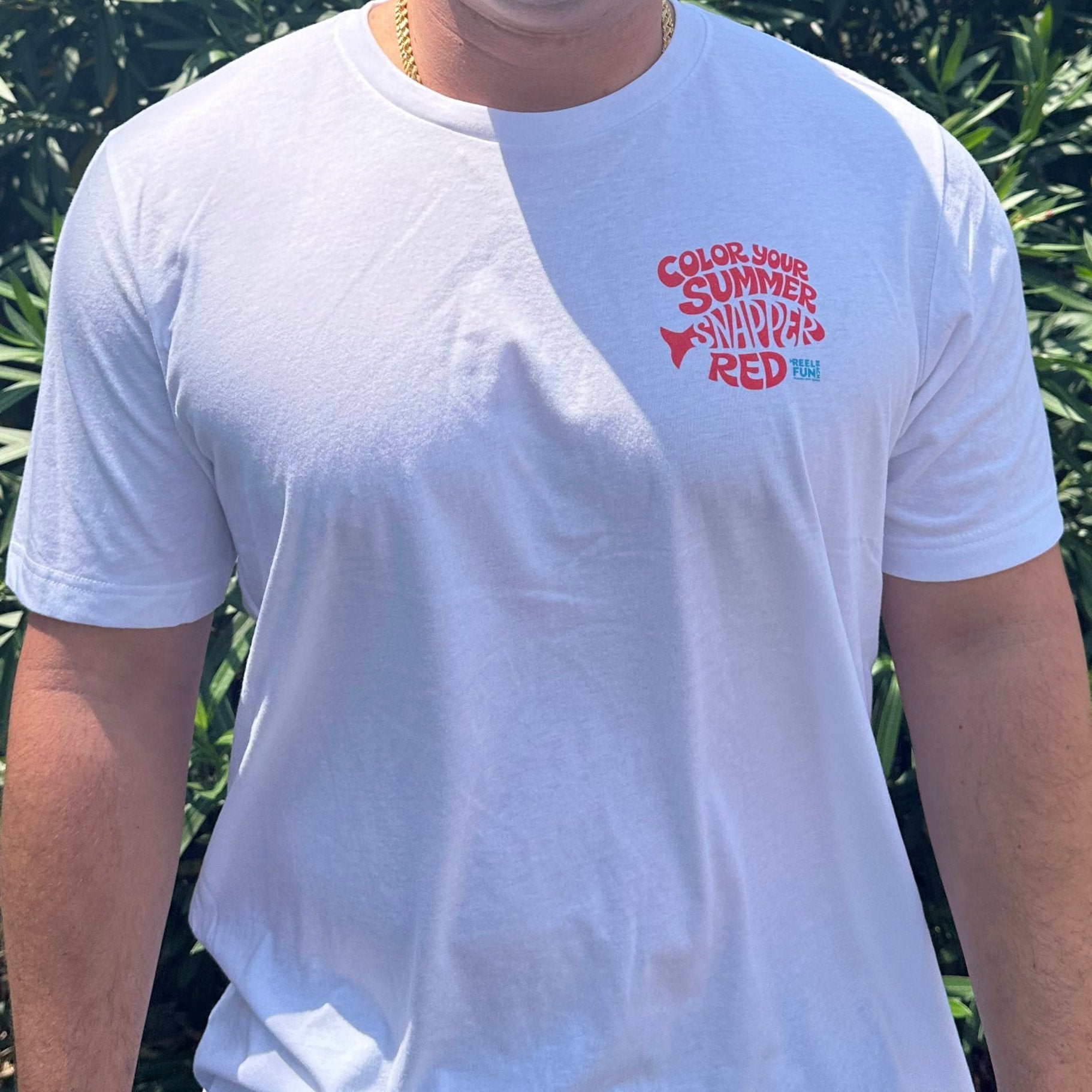 Color Your Summer Snapper Red - White T-shirt