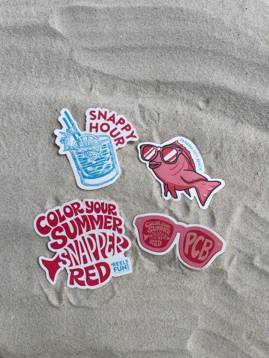Color Your Summer Snapper Red Stickers