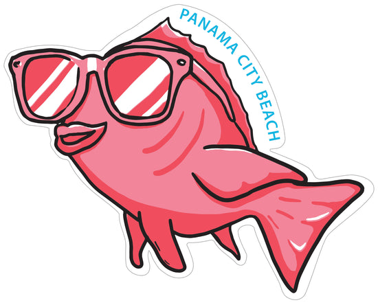 Color Your Summer Snapper Red Stickers